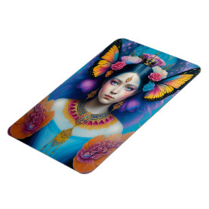 Schmetterlingsprinzessin mit winziger Krone Magnet