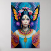 Schmetterlingsprinzessin mit winziger Krone Poster (Vorne)