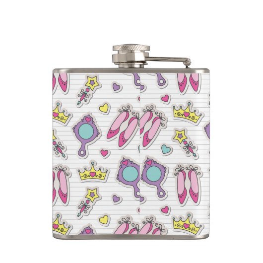 Schmetterlingsprinzessinmuster Flachmann (Rückseite)