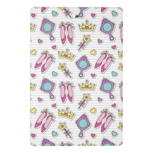 Schmetterlingsprinzessinmuster Mini Klemmbrett (Rückseite)