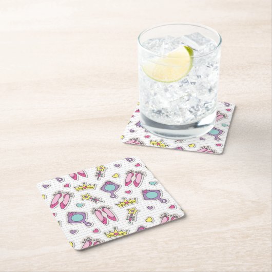 Schmetterlingsprinzessinmuster Rechteckiger Pappuntersetzer (Vor Ort)