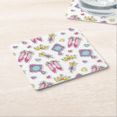 Schmetterlingsprinzessinmuster Rechteckiger Pappuntersetzer (angewinkelt)