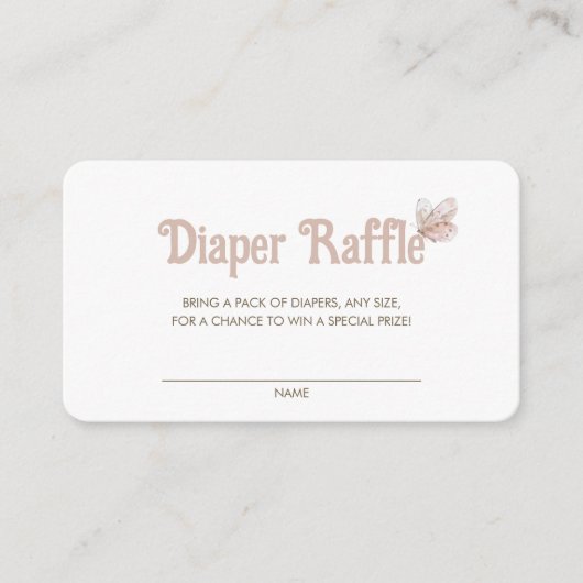 Schmetterlingspuler für Babydusche Begleitkarte (Vorderseite)