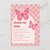 Schmetterlingsrosa Bücher für Babydusche Begleitkarte (Vorderseite)