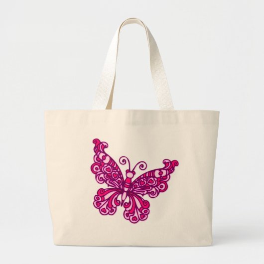 Schmetterlingsrosa-Tasche Jumbo Stoffbeutel (Vorne)