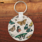 Schmetterlingssammlung antike Aquarellbutter Schlüsselanhänger (Vorderseite)