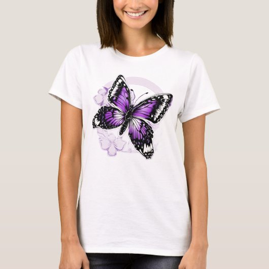 Schmetterlingsschmetterlinge Lila Farbe des violet T-Shirt (Vorderseite)