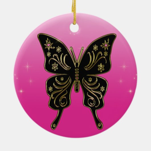 Schmetterlingsschmuck Keramikornament (Hinten)