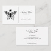 Schmetterlingsschwarz-weißer Counselor Visitenkarte (Vorne/Hinten)