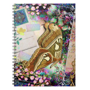 Schmetterlingsschwellen im Junk Journal Notizblock