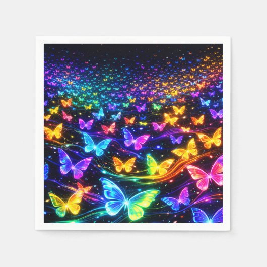 Schmetterlingsservietten im Neonlook Serviette (Vorderseite)