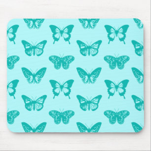 Schmetterlingsskizze, aqua und türkis mousepad