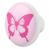 Schmetterlingsskizze, hellrosa und pinkfarben keramikknauf (Rechts)