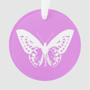 Schmetterlingsskizze, Orchidee und weiß Ornament