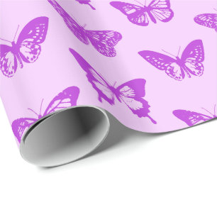 Schmetterlingsskizze, Orchideenrosa und Violett Geschenkpapier