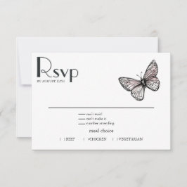 Schmetterlingsskizze RSVP Karte
