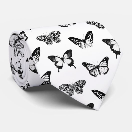 Schmetterlingsskizze, Schwarzweiss Krawatte (Gerollt)