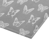 Schmetterlingsskizze, silbernes Grau und Weiß Schneidebrett (Ecke)