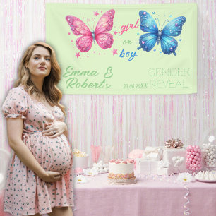 Schmetterlingssommer Gender Reveal Party Zollposte Banner