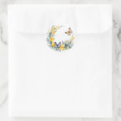 Schmetterlingssommer mit Extravaganten Blume Runder Aufkleber (Tasche)