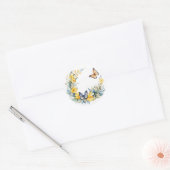Schmetterlingssommer mit Extravaganten Blume Runder Aufkleber (Umschlag)
