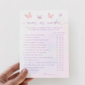 Schmetterlingsspiel-Brautparty über oder unter der Einladung