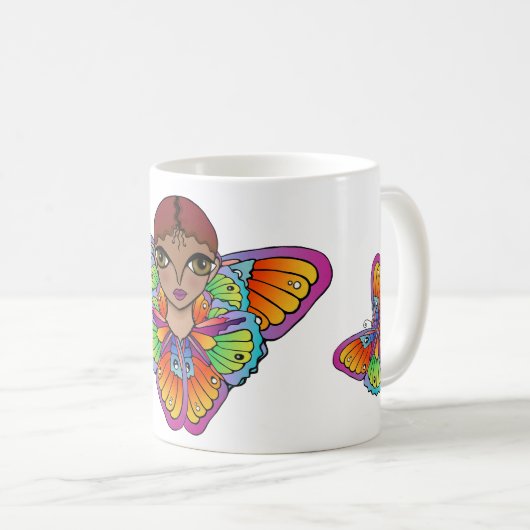 Schmetterlingsspielkarten Kaffeetasse (VorderseiteRechts)