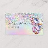 Schmetterlingssteine Imitate Pastellfarben Glitzer Visitenkarte (Vorderseite)