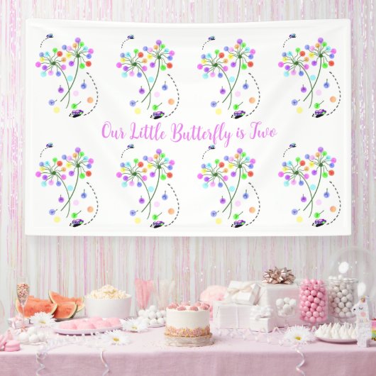Schmetterlingstanz-Geburtstagsbanner Banner (Party)