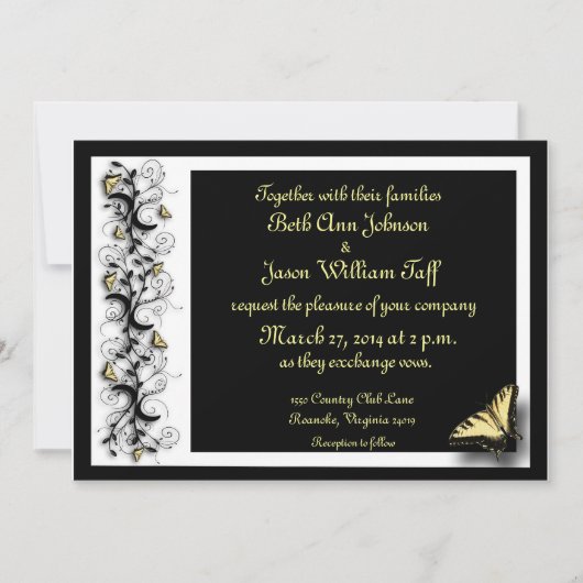 Schmetterlingstheorie Einladung (Vorderseite)