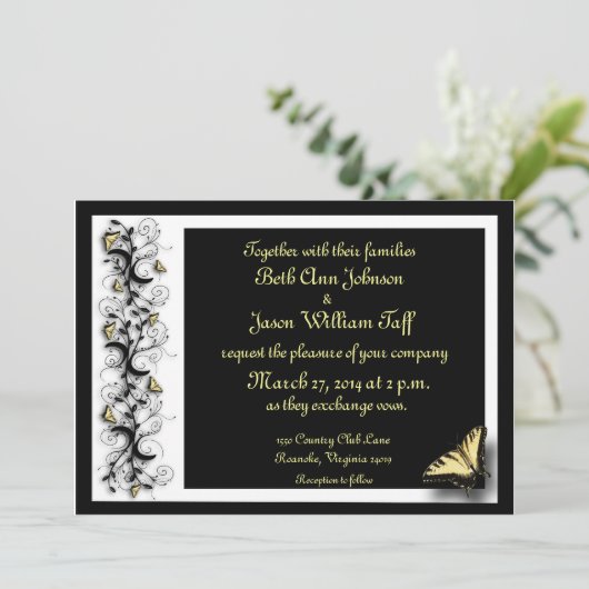 Schmetterlingstheorie Einladung (Stehend Vorderseite)