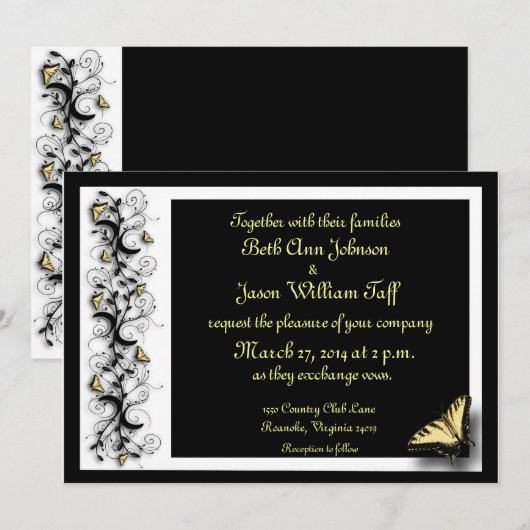 Schmetterlingstheorie Einladung (Vorne/Hinten)