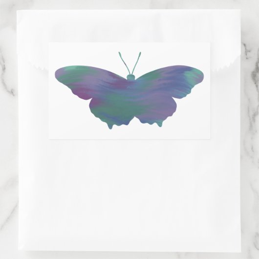 Schmetterlingsticker im Akrylstil Rechteckiger Aufkleber (Tasche)