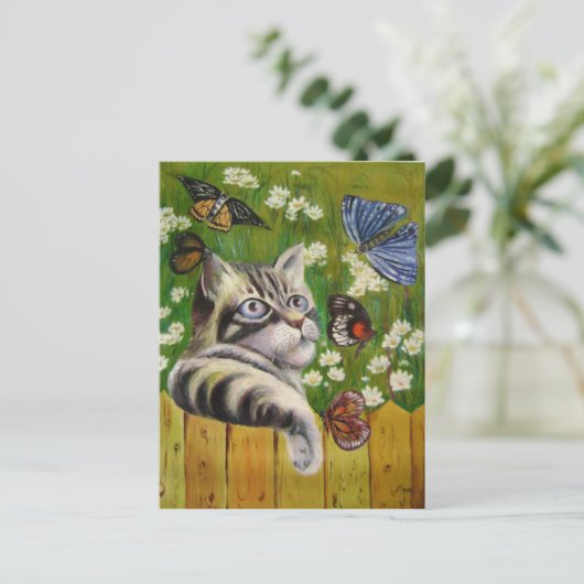 Schmetterlingstraum Postkarte (Stehend Vorderseite)