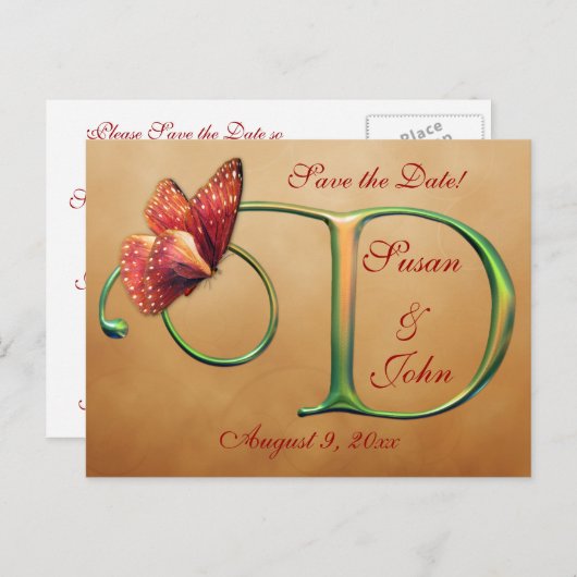 Schmetterlingsträume Ankündigungspostkarte (Vorne/Hinten)