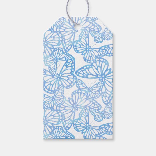 Schmetterlingsträume (blau) geschenkanhänger (Vorderseite)