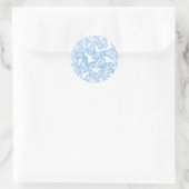 Schmetterlingsträume (blau) runder aufkleber (Tasche)