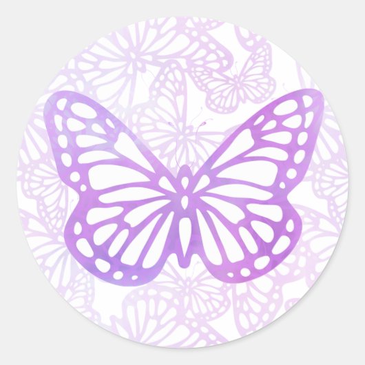 Schmetterlingsträume (Lavendel-Single) Runder Aufkleber (Vorderseite)