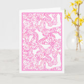 Schmetterlingsträume (pink) Leere Karte (Gelbe Blume)