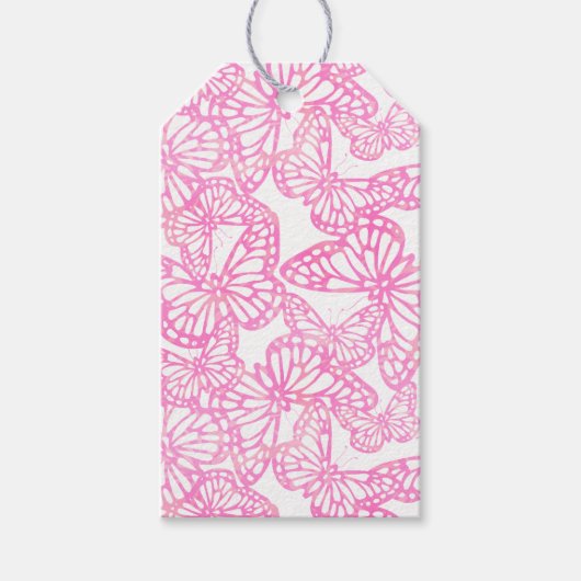 Schmetterlingsträume (Rosa) Geschenkanhänger (Vorderseite)