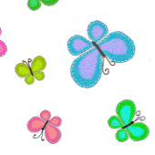 Schmetterlingsträume rosa Streifen Kissen