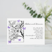 Schmetterlingsträume: Violethochzeit-Probe Einladung (Stehend Vorderseite)