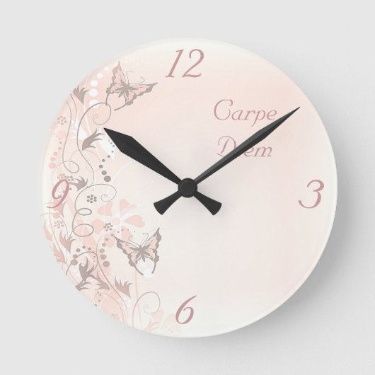 Schmetterlingsuhr Runde Wanduhr (Vorderseite)