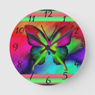 Schmetterlingsuhr Runde Wanduhr