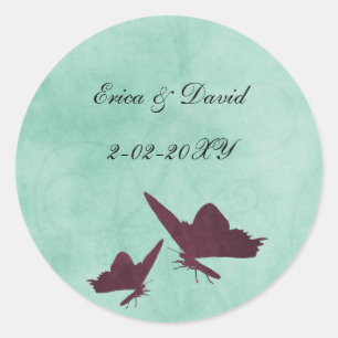 Schmetterlingsumschlag-Siegel des Aqua und der Runder Aufkleber