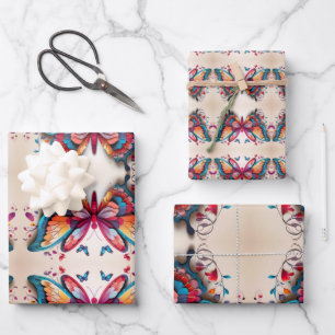 Schmetterlingsverpackungsfolien Geschenkpapier Set