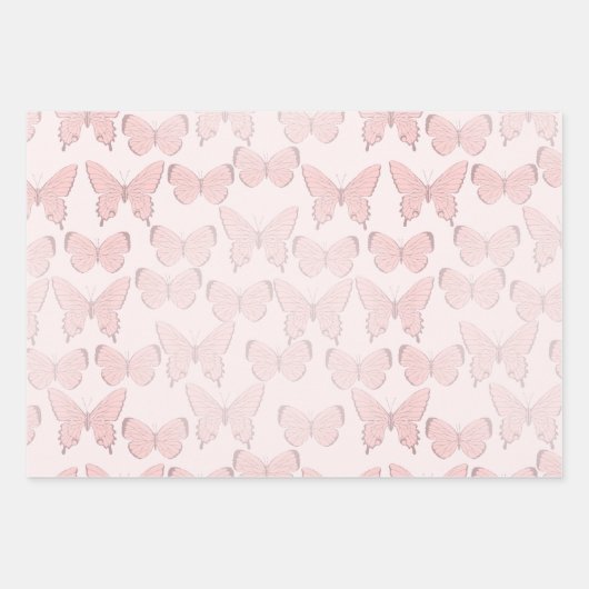 Schmetterlingsverpackungspapier Geschenkpapier Set (Vorderseite 3)