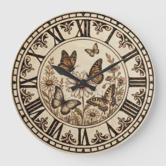 Schmetterlingswanduhr große wanduhr (Vorderseite)