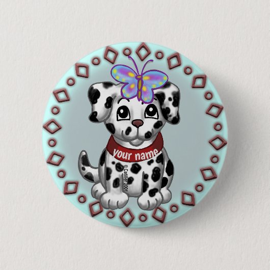 Schmetterlingswelpe Button (Vorderseite)
