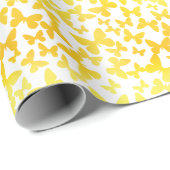 Schmetterlingswerfen (gelb) geschenkpapier (Rolleneckpunkt)